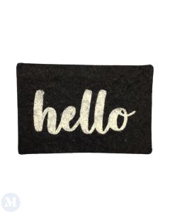 Black Hello Mat (RUG104)