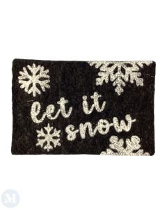 Let It Snow Black Door Mat (RUG106)