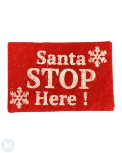 Santa Stop Here Red Door Mat (RUG107)