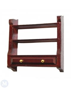 DF013 - Mahogany Shelf Unit with Drawer