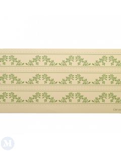 MJ022 - 1/12th Scale Acorns Border Wallpaper - Green on Cream