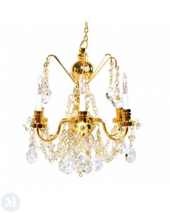 LT7001GLD - Gold & Crystal 6 Arm Chandelier