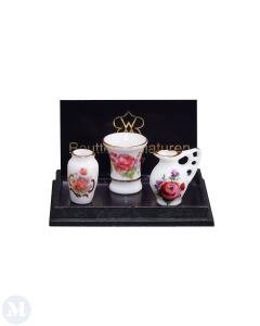 Trio of Vases in Flower Design
