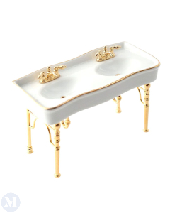White Double Sink