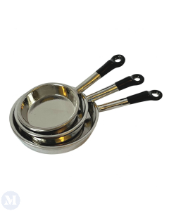 D4226 - Three Chrome Frying Pans