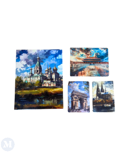Collage Paintings of Famous Landmarks