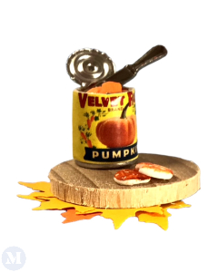 Pumpkin Tin On Wooden Board