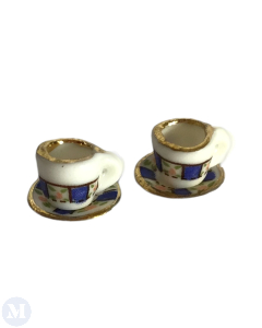 Pair of Floral Cups and Saucers