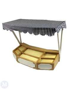 Large Market Stall with Blue and White Striped Canopy