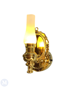 Brass Oil Lamp  Wall Light with Sconce - Battery Light