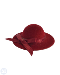 Ladies Dark Red Hat with Matching Ribbon (Discontinued)