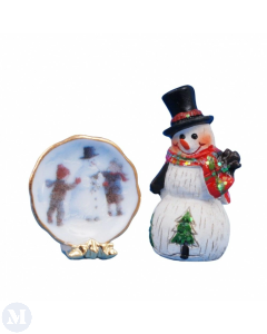 Small Snowman with Plate