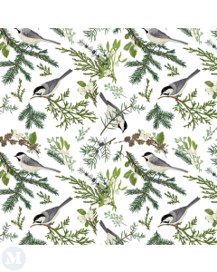 Birds and Mistletoe Christmas Wallpaper