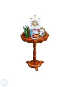 Wavy Side Table with Clock and Accessories