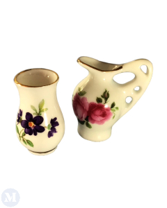 Two Vases with Floral Design