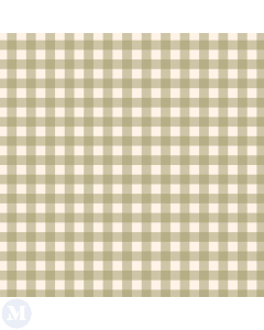 Cloud Cream Wallpaper with Herbal Green Gingham Print