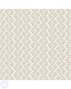 Cloud Cream Wallpaper with Hazy Blue Floral Print